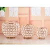 3 Size Europese stijl gouden kristallen glazen kaarshouders lantaarn voor bruiloft centerpieces Woondecoratie dec223