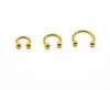 316L Surgical Steel Horseshoe Nose Lip Ear Piercing Hoop Ring Eyebrow Universal Gold Vacuum Plating Titanium 16G Body Jewelry