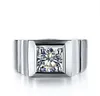 Das neueste Design Internationaler Mann 1 Karat Sona Diamant Ring Sterling Silber Platin plated High-End-Simulation-Diamant verdickt