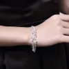 جميل تصميم 925 الفضة الاسترليني ستة خطوط ضوء حبة قلادة سوار أقراط الأزياء والمجوهرات مجموعة هدية الزفاف شحن مجاني