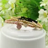 Bracciale da sposa Intero 6mm Oro reale Placcato oro rosa Perline di rame Chiaro Cz Bracciale cuore Fine Girl Donna Charms Love Jewelry219I