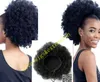 140g barato 4c afro kinky cachos ponytailer cabelo humano natural clipe em rabos de cavalo pedaços de cabelo haarstukje paardenstaart met