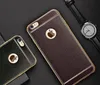 Étui de téléphone portable en silicone TPU en cuir plaqué de luxe pour iphone 5SE 6s plus cadre couverture transparente pour iphone 7 Samsung S6 S7 Edge