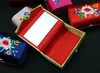 Empty Embroidered Double Lipstick Tubes Mirror Small Favor Box Storage Case Chinese Silk Brocade Craft Lip Balm Packaging Containers 12pcs/