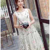 New Coming Garden Sash Multicolored Organza Short Homecoming Dress A Line Custom Made Scoop Floral Embroidered Cocktail Gowns Casu1425241