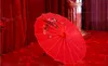 Ombrello parasole orientale giapponese cinese di carta rossa vintage 55 cm / 80 cm Ombrelli in seta con manico lungo da sposa ZA3051