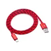 1m 3ft Braided Nylon Micro V8 USB Cable Cord 2A Fast Charger Type C Adapter For Samsung S7 S8 S9 S10 Note 9 8 7 Xiaomi HTC Huawei phone