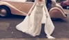 우아한 긴 소매 웨딩 드레스 랩 깎아 지른 보석 목걸이 레이스 Applique Tulle Mermaid 웨딩 드레스 2017 세련된 섹시한 신부 드레스