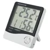 Digital LCD Temperature Hygrometer Instruments Clock Humidity Meter Thermometer with Clock Calendar Alarm HTC-1 2022