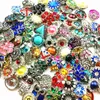 Hot Hurtownie Assorted 25 SZTUK Antique Silver Ginger 18mm Przyciski Snap Rhinestone Kamień Charms Charms DIY Biżuteria Nowe Wymieszanie Wzory