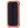 Sollampor Laddare, Bärbar 15000mAh Batteriladdare Dual USB Telefon Laddare Power Bank Backup med 6 LED ficklampa