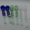 Tubo per bruciatore a nafta in vetro Tubi con manico a spirale Bubbler Pyrex mini Tubi con manico in vetro