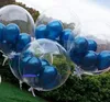 24 tums klar folie helium luftballonger kreativa bobro ballonger bröllop dusch xmas nyår födelsedagsfest dekor transparenta balonger barn leksak