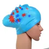 Whole&Retail Women Girls Waterproof Silicone Swim Cap Long Hair With Ear Cup Bathing Hat278x