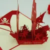 Creative 3D Paper-cut stereoscopic sailboat Greeting card Folding type Handmade Openwork Chinese Ethnic Crafts cards Business Gifts