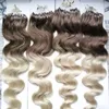 Ombre brazilian hair Body wave micro loop ring hair extensions 400g 1g/s 400s T4/613 ombre human hair extension micro ring extensions