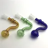 14mm 18mm Male Female Glass Oil Burner Pipe with Green Blue Brown Thick Colorful Pyrex Glass Water Pipes for Smoking