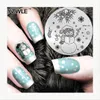 Hurtownia Yzwle Flower Christmas Vintage Wzór Tłoczenie Nail Art Płyta Obraz 5.6cm Szablon Stal Nierdzewna Szablon Polski Manicure Szablon Narzędzie