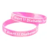 100 pcs alerta tipo 2 diabetes silicone pulseira de borracha tamanho adulto 4 cores Ótimo para lembrete diário
