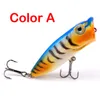 New lifelike Fish pattern ABS Plastic Artificial Popper lure 7cm 11 36g Top water Freshwater Poper Fishing Bait269S