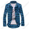 Hela nya herrarna Slim Fit Casual Dress Plaid Check Shirt Korean Style Blue Red Black6727711