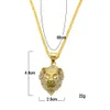 Hip Hop Rhinestone Iced Out Lion Head Pendant Halsband 18K Guldpläterad Bling Charm Pendants för Kvinnor Män