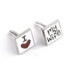 Letter Cufflinks Shirt Charm for Men I LOVE MY WIFE Mens Cuff Links Good Husband Fashion Jewelry Brand Trendy Accessories DHL