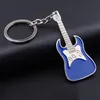 Musical Instrument Key ring Enamel guitar keychain holders Bag hangs Charms fashion jewelry Accessories Drop ship 240238