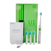 LANSUNG UiTrasonic Sônica Escova De Dentes Elétrica Recarregável Tooth Brushes Com 4 Pcs Cabeças de Substituição Lansung U1 escova de dentes 1202001