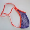 Mens String Pouch Sexy Thong G-String Back SpiderWeb Spider Lace C-Thru G4449 Mens Fun Underwear273S