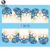 Vente en gros - Sara Nail Salon 1 feuille de Noël Bleu Design Autocollants d'eau DIY Nail Art Transfert Stickers Flocon de Neige Couleur Motifs Astuce BN205-216