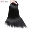 Ishow Silky Straight Brazilian Bundles 4Pcs/lot Human Hair Weaves Peruvian Virgin Wefts Wholesale for Women All Ages 8-28 inch Jet Black