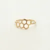 Gros Mode Or argent rose or plaqué nid d'abeille forme et lié Hexagon doigt bague pour les femmes EFR064
