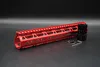 Red Anodized 10'' 12'' 15'' inch M-LOK Handguard Rail Free Float Mount System Ultralight Steel / Aluminum Barrel Nut