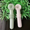Real Image Mini handle glass pipe Glass bubbler smoking pipe Spoon Bubbler Hybrid Spill Proof smoking bong