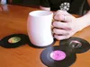 Partihandel FreeShipping Nyaste Hot 6PC / Set Vintage Vinyl Record Dryck Underlägg Anti-Slip Cup Kaffe Kopp Mat Värmebeständig Table Placemat