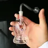 Tubi rotondi, Pipa ad acqua in vetro Pipa per fumo Percolatore Bong in vetro Bruciatore a nafta Pipa ad acqua Piattaforme petrolifere Fumatori con contagocce