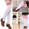 Wholesale-New Sexy Girl Thigh High Cotton Socks Women\'s Striped Over Knee Girl Lady Stocks