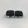 5Gram Plastic Jar Square Shape Clear Pot Black Cap Cosmetic Sample Eyeshadow Lip Balm Container Nail Art Piece Glitter Bottle