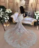 Lyxig brudklänning Sexig Sheer Bling Beaded Lace Appliques High Neck Illusion Långärmad Champagne Ivory White Mermaid Bridal Gowns