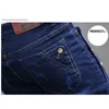 Whole-Fashion Teenagers Stretch Slim Fit Black And Blue Button Designers Casual Jeans Boys Hip Hop City Streetwear Men Pencil 231s