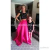 2019 Two Piece Long new Prom Dresses with Pockets Black Lace Crop special 12y Plus Size Customized 8th Grade Dance Teens Cheap Vestidos