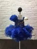 Vestidos de Pageant de Criança 2021 Quente Mesmo Com Big Flor e Fã-em forma de Beading Real Fotos Cupcake Little Girls Pageant Dress Fiered Sheads