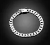 2017 best-seller placage 925 argent hommes Sideways bracelet bijoux en argent 20 CM * 8 MM 10 pcs/lot livraison gratuite