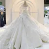 Abiti da sposa vintage con abiti da ballo quadrati Applicazioni in pizzo con paillettes Cattedrale di strascico Abiti da sposa Abiti da sposa personalizzati di alta qualità in raso