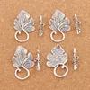 Alloy Grape Leaf Bracelet Toggle Clasp Hooks Antique Silver/Gold/Bronze/Copper Jewelry Findings Fit Bracelets L872 52sets/lot