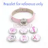 Nouveauté gros ruban rose sensibilisation au Cancer du sein boutons pression breloques pour 18mm bijoux à pression Bracelet anneaux collier