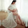 출산 사진 소품 출산 레이스 가운 흰 드레스 섹시한 임신 옷 임신 복장 긴 드레스