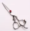 6 JP 440C Customized Logo Red Gem Professional Human Hair Scissors Cutting or Thinning Shears Barber s Hairdressing She270I