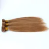 27 Honey Bionde Colore Brasiliana Vergine Capelli umani intrecciati dritti Bundle Human Hair Bundle Pure Hair Theft 3 Bundle Weaves5843230